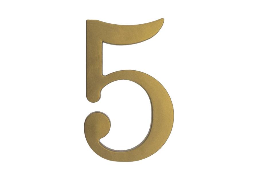 Zdjęcie: Cyfra 5 plastikowa, złota, 180 mm METRO