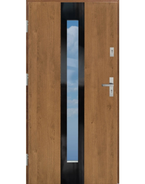 Zdjęcie: Drzwi zewnętrzne stalowo-drewniane Disting Olivio Glass 03 Winchester 90 cm lewe KR CENTER