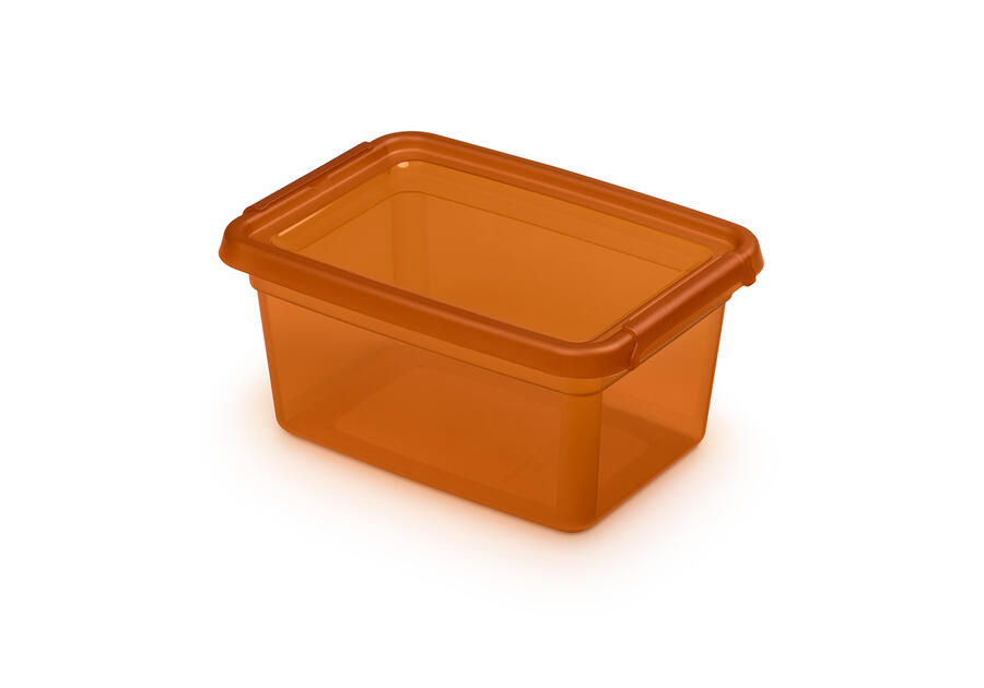 Zdjęcie: Pojemnik z pokrywką i klipsami 14x19x9 cm 1,5 L Amber (2242) Basestore ORPLAST