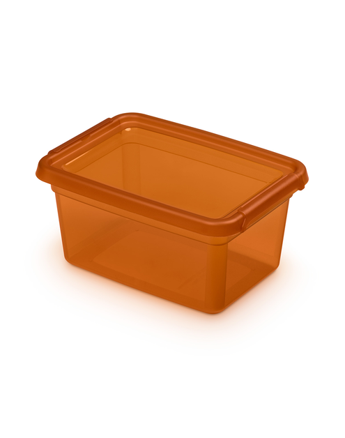 Zdjęcie: Pojemnik z pokrywką i klipsami 14x19x9 cm 1,5 L Amber (2242) Basestore ORPLAST