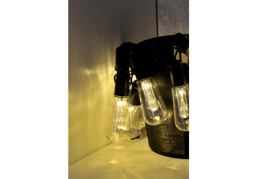 Zdjęcie: Girlanda Edison 10 LED czarna baterie 2xAA POLUX