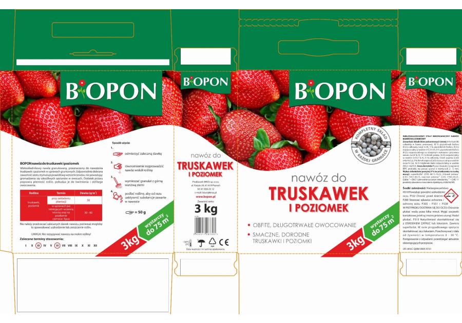 Zdjęcie: Nawóz do truskawek i poziomek 3 kg granulat BOPON