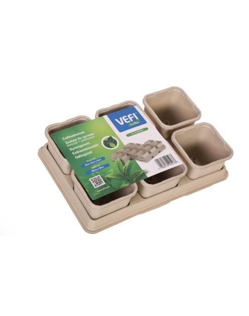 Zdjęcie: Podwójny zestaw doniczki 8 cm z podstawkami VEFI