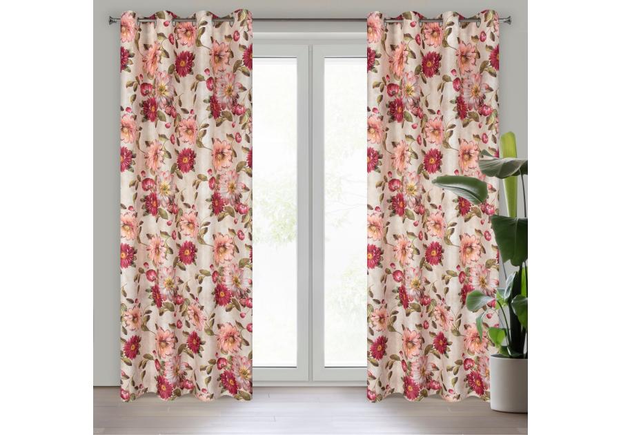 Zdjęcie: Zasłona gotowa Benita 140x250 cm różowy EUROFIRANY