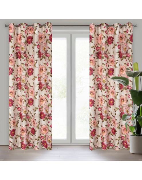 Zdjęcie: Zasłona gotowa Benita 140x250 cm różowy EUROFIRANY