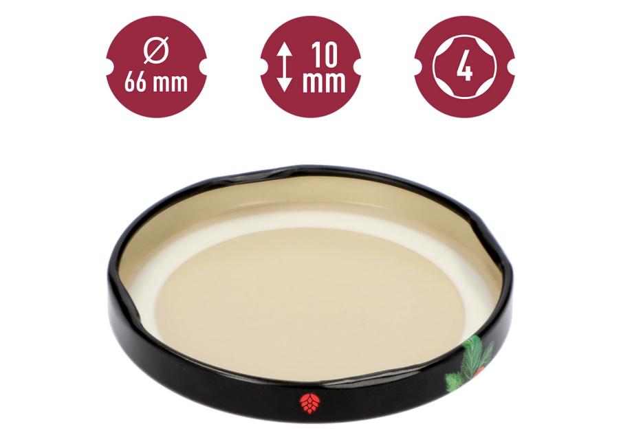 Zdjęcie: Zakrętka fi66 owoce na czarnym tle mix - 10 szt. BROWIN