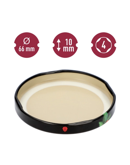 Zdjęcie: Zakrętka fi66 owoce na czarnym tle mix - 10 szt. BROWIN