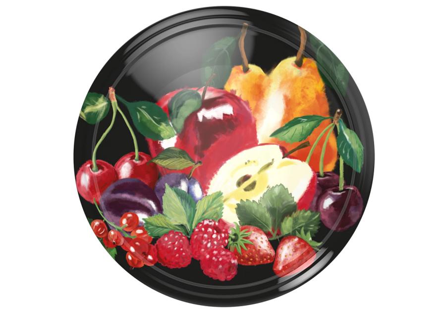 Zdjęcie: Zakrętka fi66 owoce na czarnym tle mix - 10 szt. BROWIN
