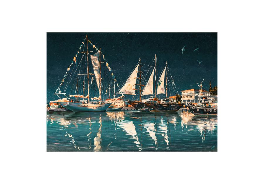 Zdjęcie: Obraz na płótnie Canvas 60x80 cm Night Ship STYLER