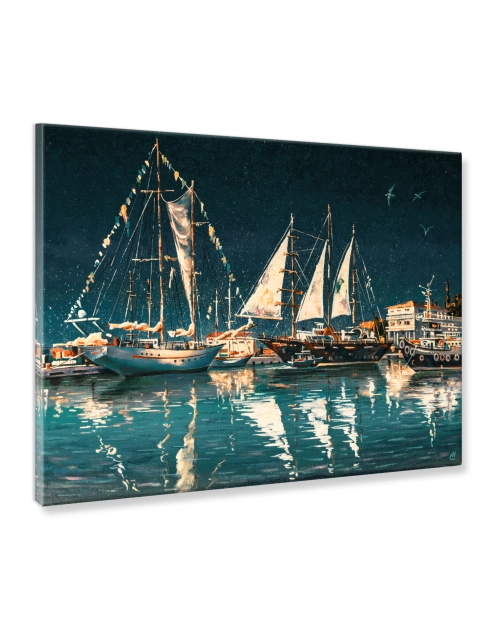 Zdjęcie: Obraz na płótnie Canvas 60x80 cm Night Ship STYLER