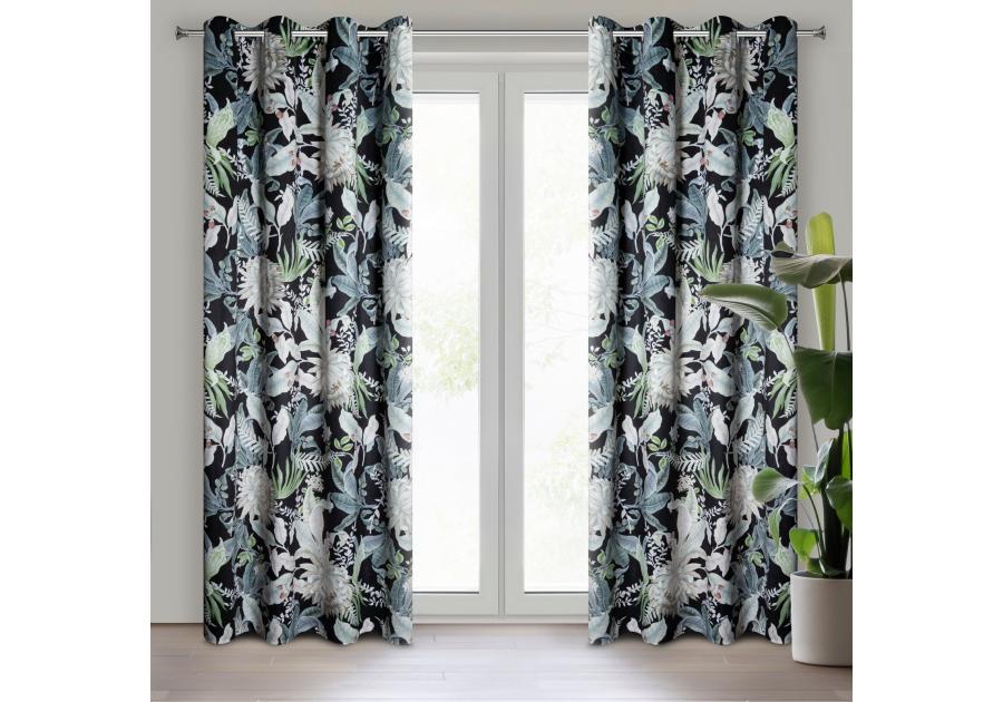 Zdjęcie: Zasłona gotowa Sally 140 x 270 cm czarny EUROFIRANY