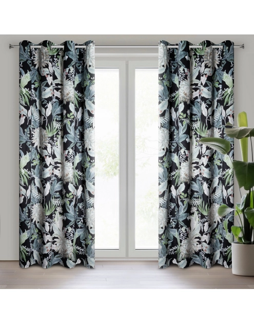 Zdjęcie: Zasłona gotowa Sally 140 x 270 cm czarny EUROFIRANY