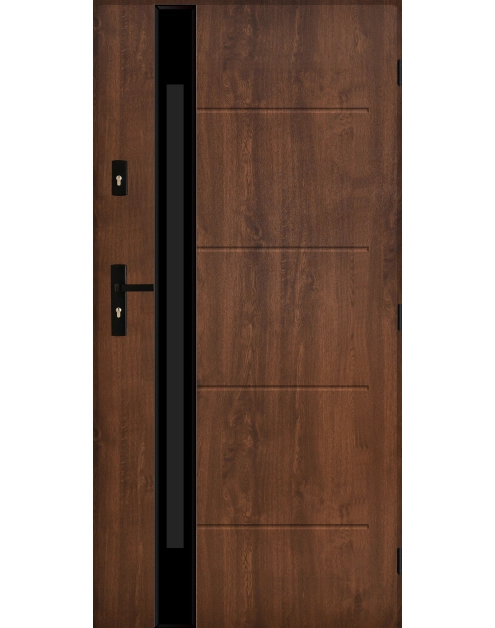Zdjęcie: Drzwi zewnętrzne andromeda orzech 80p kpl PANTOR