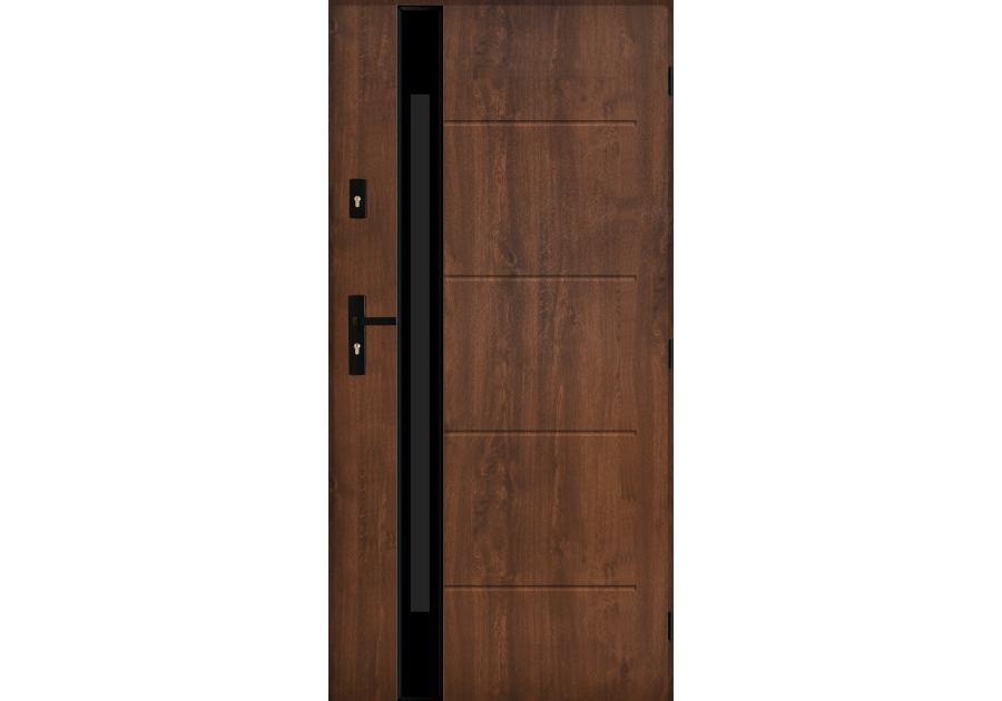 Zdjęcie: Drzwi zewnętrzne andromeda orzech 80p komplet PANTOR