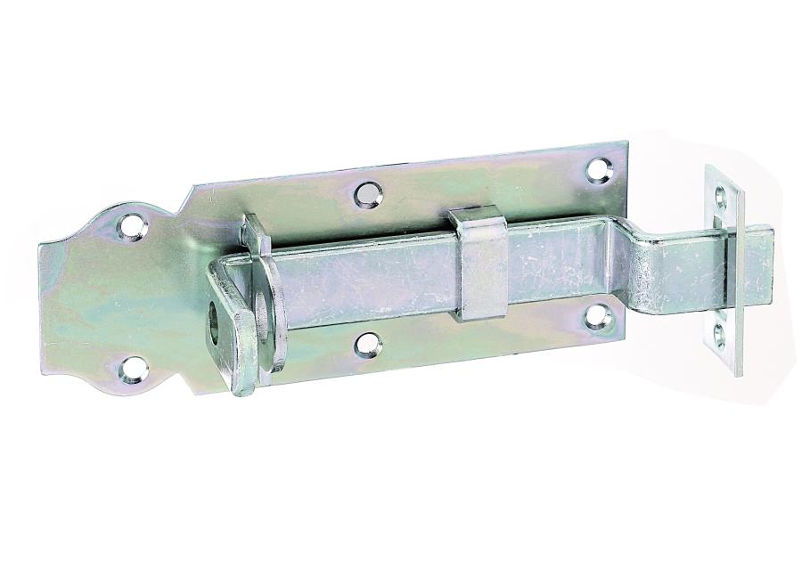 Zdjęcie: Zasuwa zamkowa z blaszką ocynk 140x52 mm ALBERTS