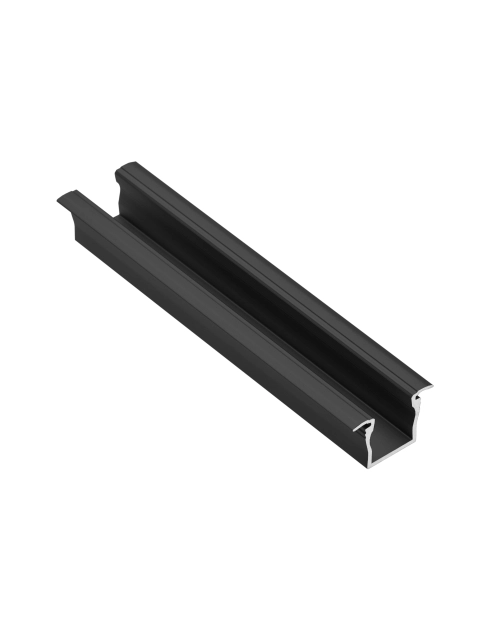 Zdjęcie: Profil LED Glax czarny wpuszczany wysoki 200 cm z kołnierzem GTV