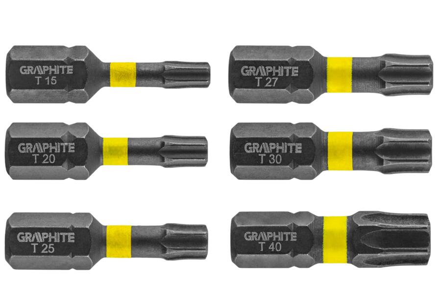 Zdjęcie: Bity udarowe TX10 15/20/25/30/40x25mm - 6 szt. GRAPHITE