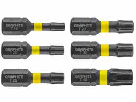 Bity udarowe TX10 15/20/25/30/40x25mm - 6 szt. GRAPHITE