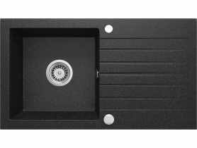 Zlewozmywak Zorba grafitowy granit 1K Z/O 760x440x160, 3,5", space saver DEANTE