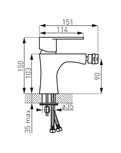 Zdjęcie: Bateria bidetowa stojąca Algeo FERRO