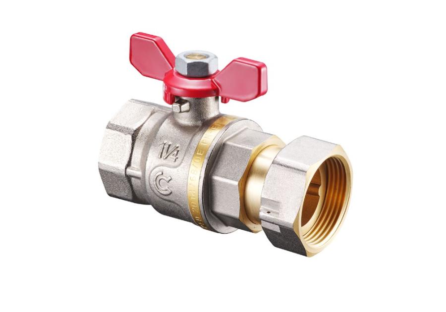 Zdjęcie: Zawór kulowy S30 z ruchomą nakrętką W/W 1/2" z motylkiem CALIDO