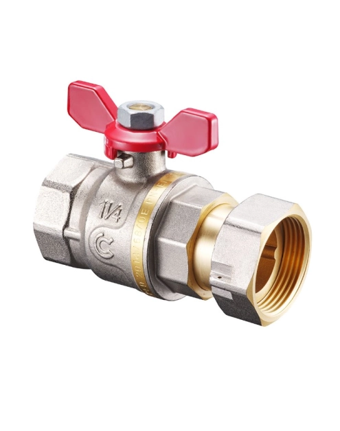 Zdjęcie: Zawór kulowy S30 z ruchomą nakrętką W/W 1/2" z motylkiem CALIDO