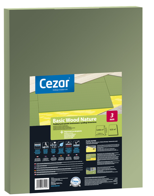 Zdjęcie: Podkład pod panele Basic Wood Nature 3 mm zielony CEZAR