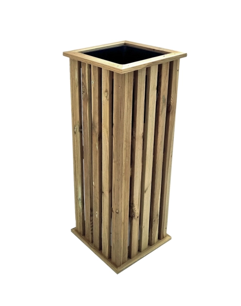 Zdjęcie: Donica drewniana Talia Planter 32,5 x 32,5 x 85 cm, naturalny NORTENE