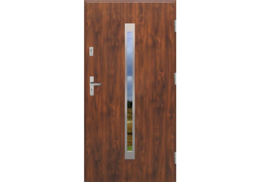 Zdjęcie: Drzwi zewnętrzne stalowo-drewniane Disting Otello 11 Dąb złoty 80 cm prawe KR CENTER