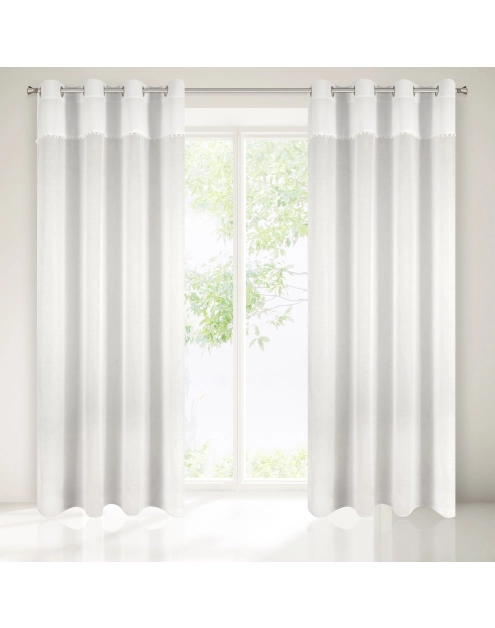 Zdjęcie: Zasłona Viki 140x250 cm biała na przelotkach EUROFIRANY