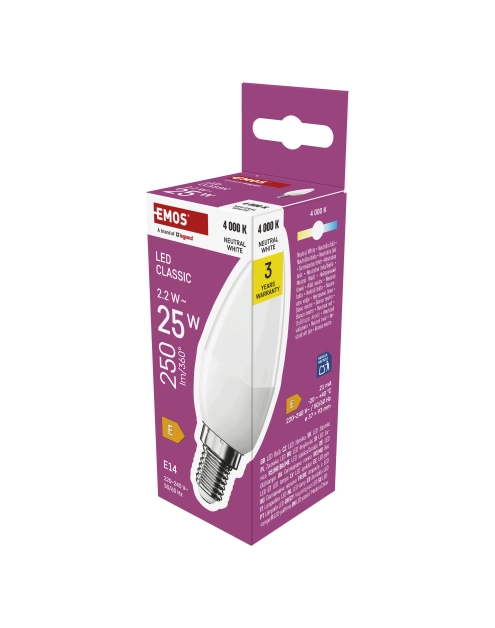 Zdjęcie: Żarówka LED CANDLE 2,2 W 250 lm E14 światło neutralne EMOS