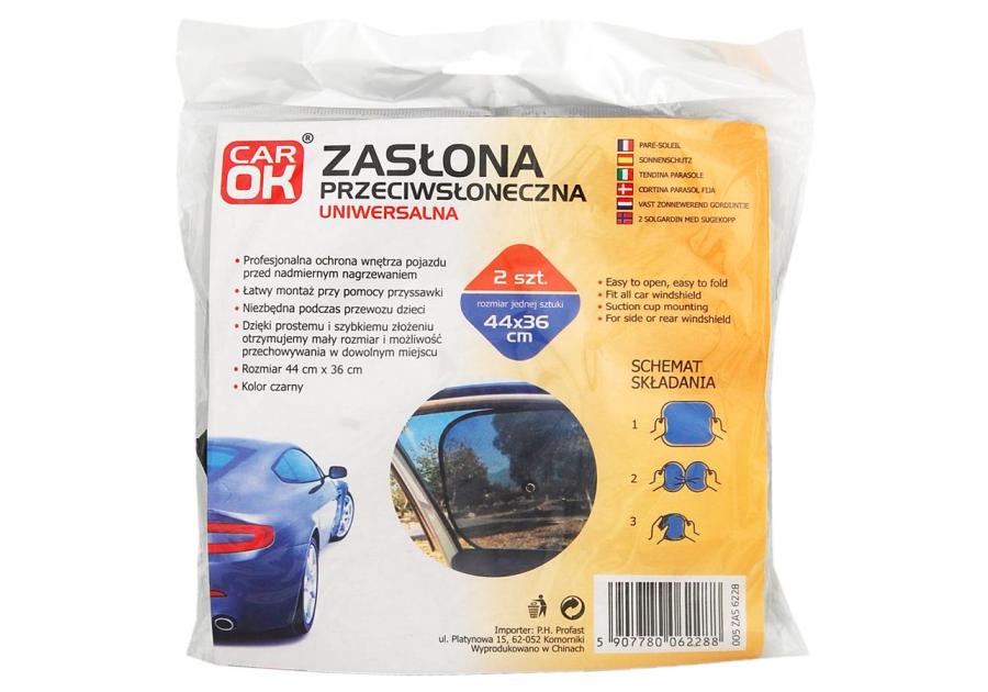 Zdjęcie: Zasłony przeciwsłoneczne samochodowe czarne  2 szt. CAR OK