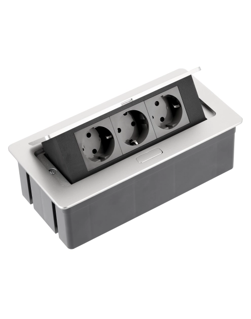 Zdjęcie: Przedłużacz biurkowy wpuszczany Soft 3 x gniazdko, kabel zasilający z wtyczką GTV