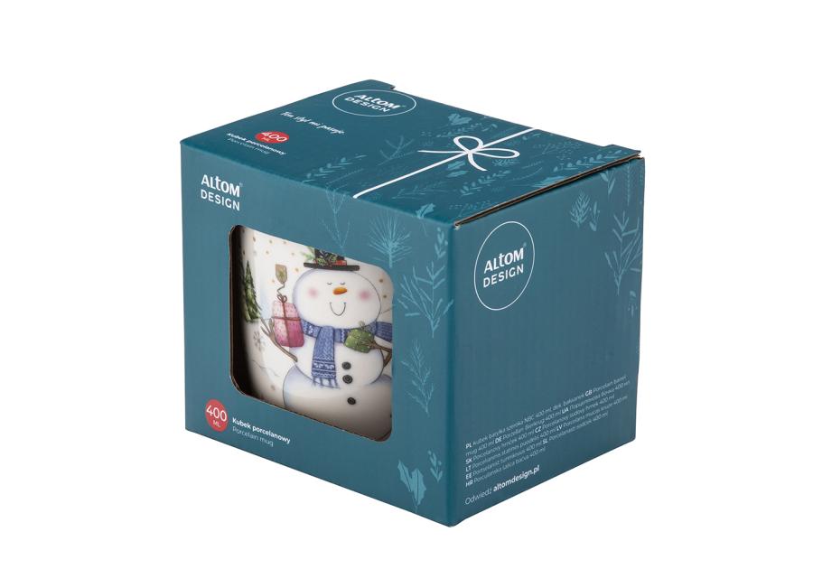 Zdjęcie: Kubek baryłka szeroka 400 ml dekoracja bałwanek ALTOM DESIGN