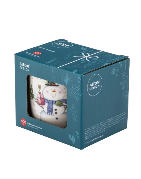 Zdjęcie: Kubek baryłka szeroka 400 ml dekoracja bałwanek ALTOM DESIGN