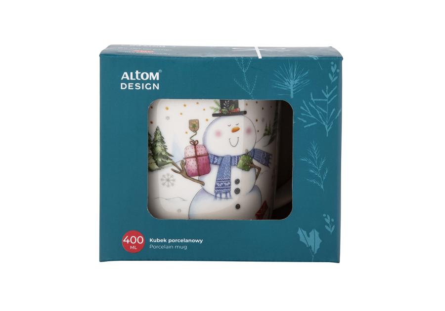 Zdjęcie: Kubek baryłka szeroka 400 ml dekoracja bałwanek ALTOM DESIGN