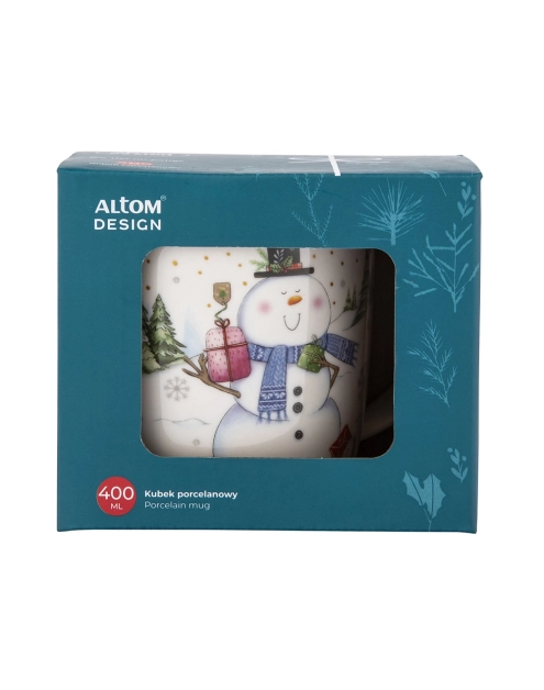 Zdjęcie: Kubek baryłka szeroka 400 ml dekoracja bałwanek ALTOM DESIGN