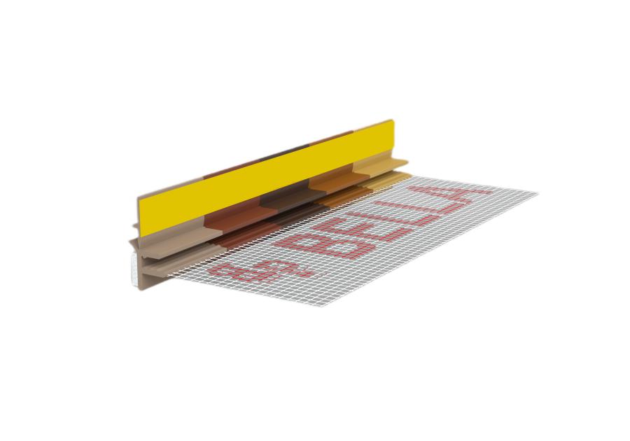 Zdjęcie: Listwa PVC BP13 MIDI L300 9/3 winchester, dylatacyjna, z siatką i z uszczelką BELLA PLAST