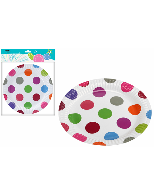 Zdjęcie: Talerz papierowy LGP Pink dots 23 cm, 6 sztuk art.12184 DECOR