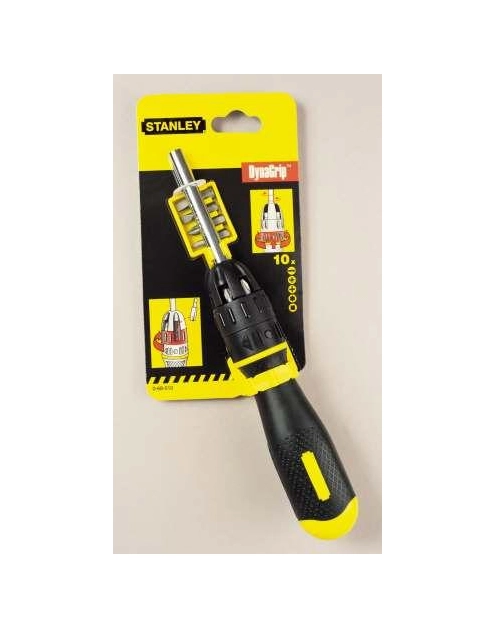 Zdjęcie: Wkrętak multibit krótki z grzechotką +10 końcówek STANLEY
