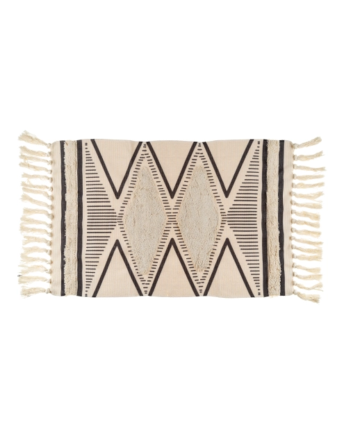 Zdjęcie: Dywanik łazienkowy 60x90 cm czarno-beżowy ALSEA