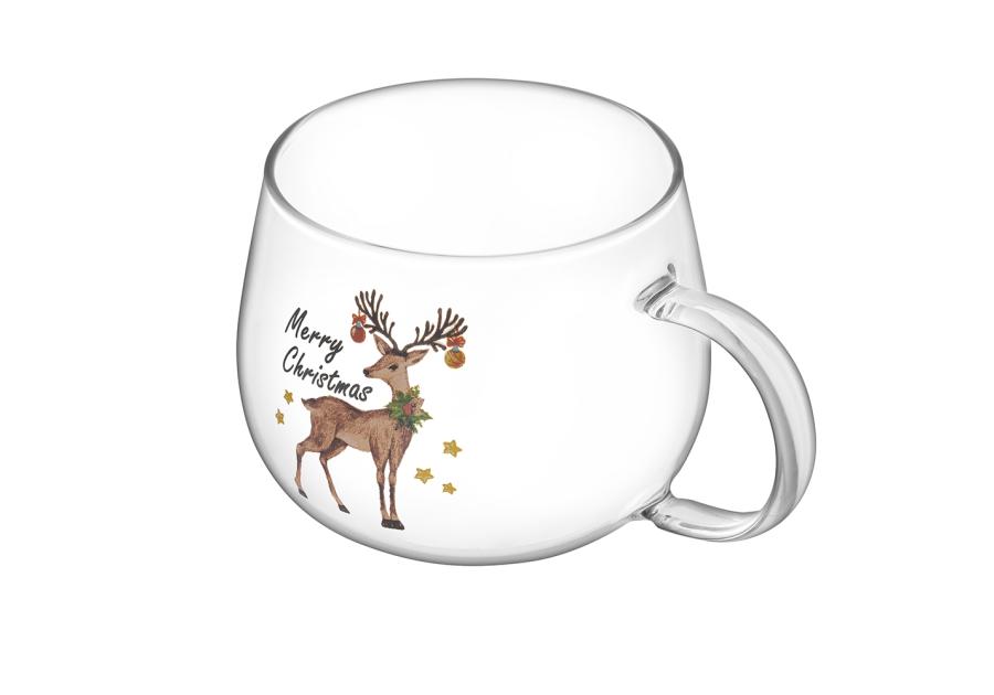 Zdjęcie: Kubek szklany 430 ml dekoracja renifer ALTOM DESIGN