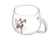 Zdjęcie: Kubek szklany 430 ml dekoracja renifer ALTOM DESIGN