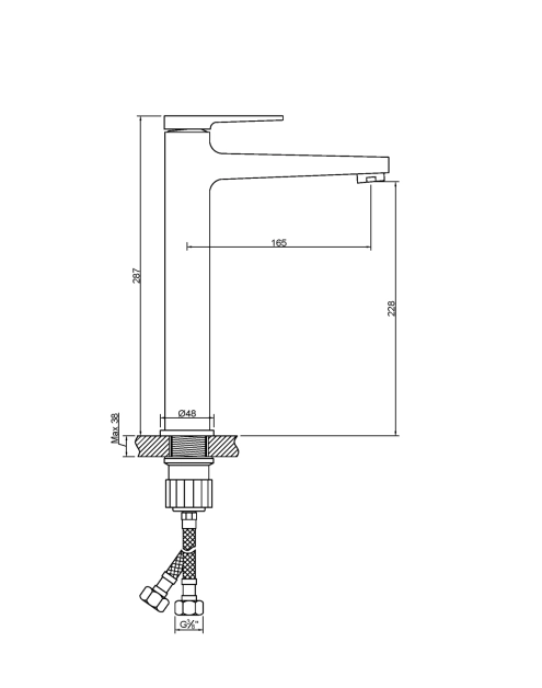 Zdjęcie: Wysoka bateria umywalkowa Midnight INVENA
