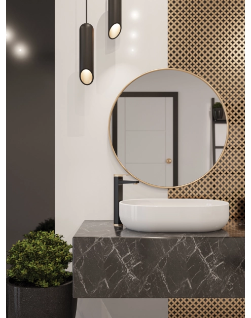 Zdjęcie: Wysoka bateria umywalkowa Midnight INVENA