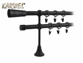 Karnisz Victoria podwójny 2,4 m czarny tubo KARWEL