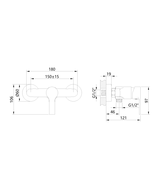 Zdjęcie: Bateria natryskowa Bralos czarny INVENA