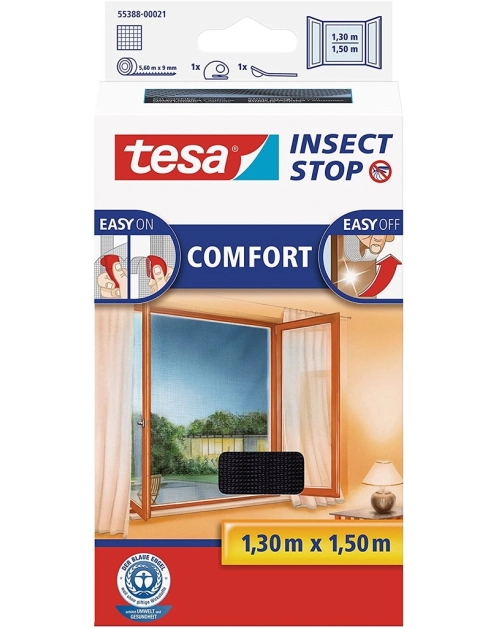 Zdjęcie: Moskitiera na okno Comfort 1,3x1,5 m, czarna TESA