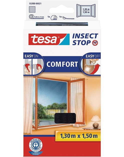 Zdjęcie: Moskitiera na okno Comfort 1,3x1,5 m, czarna TESA