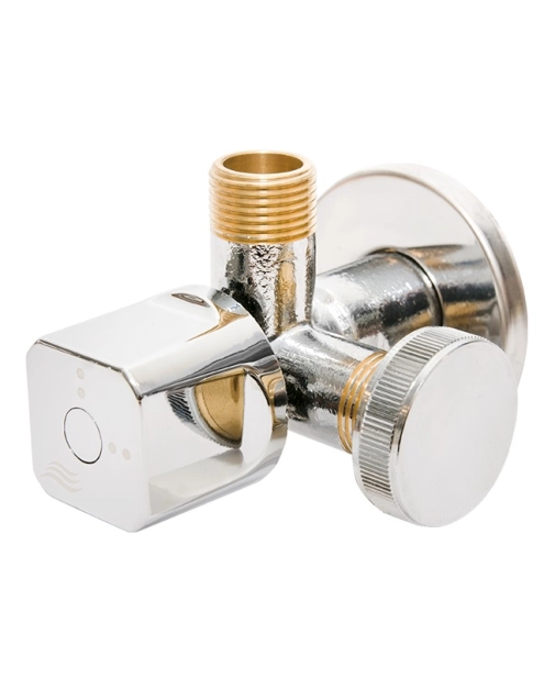 Zdjęcie: Zawór kątowy na zawieszce 1/2"x 3/4"x 3/8" multi DURO
